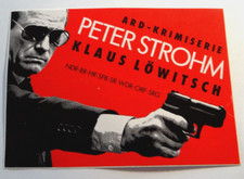 Werbe-Aufkleber ARD-Krimiserie Peter Strohm Klaus Löwitsch TV WDR NDR BR HR 90er