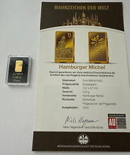 Goldbarren aus der Reihe "Wahrzeichen der Welt" Hamburger Michel