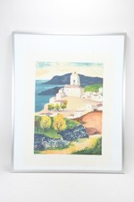 C25N08- Farblithografie südeuropäische Landschaft signiert R. Hovet num 62/75