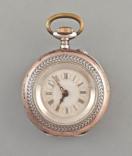 Silberne damen taschenuhr - silberne, damen-taschenuhr