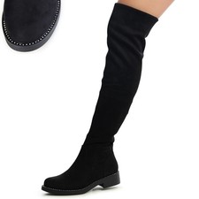 Damen velours overknee - damen, stiefel