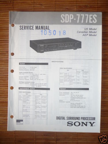 Service manual sony sdp - manual,