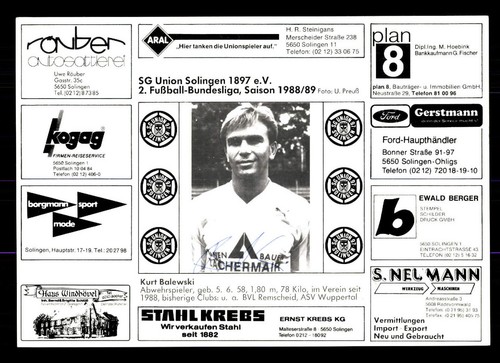 Kurt balewski autogrammkarte - balewski,