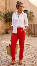 Damen Relax Hose Gr. M/L Rot
