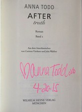 Anna Todd signiert After Truth Original Signatur Autogramm Unterschrift signed