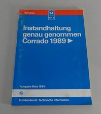 Werkstatthandbuch Instandhaltung genau genommen VW Corrado Stand 10/1988