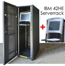 19" 48cm SERVERSCHRANK IBM RS6000 + MONITOR DELL POWEREDGE RACK CONSOLE 15FP SS9