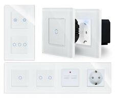 Touch Lichtschalter Steckdosen Wechselschalter Dimmer WiFi Glas Luxus-Time