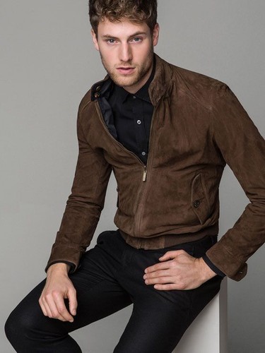 Braune wildleder lederjacke - braune,