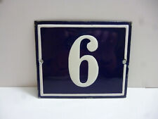 Original alte blau/weiß emaillierte Hausnummer Nr. 6  oder 9   1950er Jahre