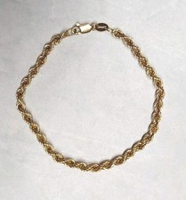 Flexibles Armband Gold 14k 585 Kordel gedreht M.T. Stempel