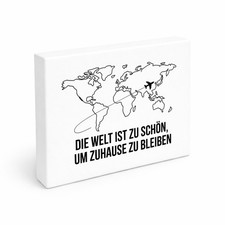 Weltkarte Holzbild in 20x15 cm