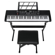 Glarry 3In1 61-Tasten E-Keyboard Set E-Piano mit klappbarem Ständer und Bank