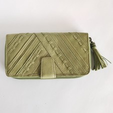 FOSSIL Damen Geldbörse ZIP CLUTCH GREEN SWL9935310 Leder geflochten Grün