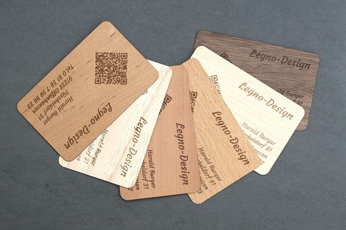 Visitenkarten graviert holz - graviert,