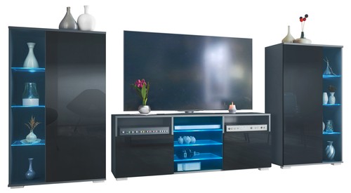 Wohnwand lowboard vitrine - wohnwand,