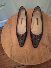 MANOLO BLAHNIK Halbschuh Lackleder braun Größe 40