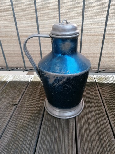 Vintage emaille krug blau - xl,