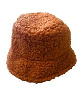 Fischerhut Teddystoff Plüschhut Anglerhut Damen Orange Hut Kopfbedeckung