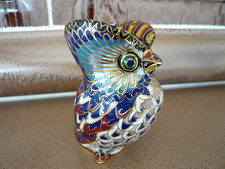 Seltene Cloisonne Eule Figur