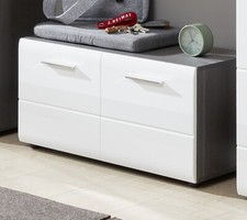 Sitzbank weiss Hochglanz grau