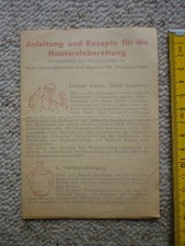 alte Anleitung Rezepte Weinzubereitung