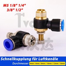 SL Drosselrückschlagventil Abluftdrossel Pneumatik L-Form M5 1/8" 1/4" 3/8" 1/2"