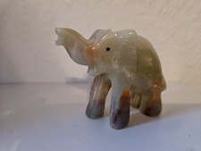 Wunderschöner Elefant Figur aus buntem Onyx- Marmor