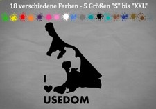 Usedom Aufkleber Ostseeinsel Urlaub Camping KFZ Umriß I Love Auto Kontur S-XXL