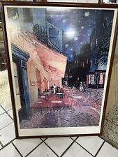 Bild Cafe de Nuit, Vincent van Gogh. TERRAZZA DEL CAFFÉ Wandbild Mit Rahmen