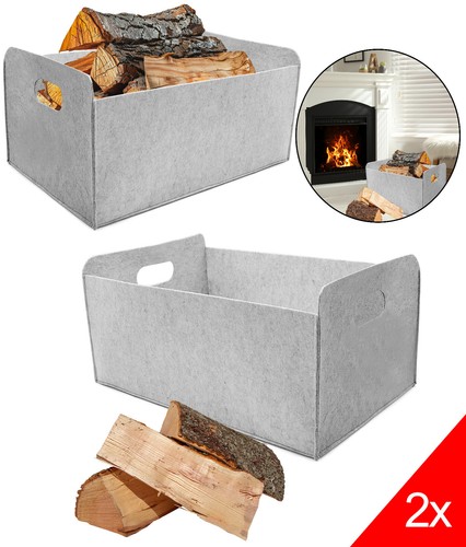 Kaminholztasche filzkorb - kaminholztasche,