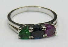 Weißgold Memory Ring Saphir