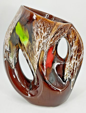 Vintage Vallauris Vase Französische Keramik Tropfglasur Dekor 50er 60er Jahre