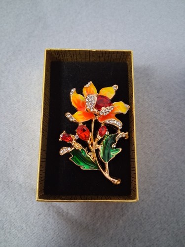 Schmuck brosche emaille strass - emaille,