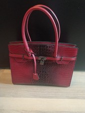 Tasche Reptil Fake Leder Rot
