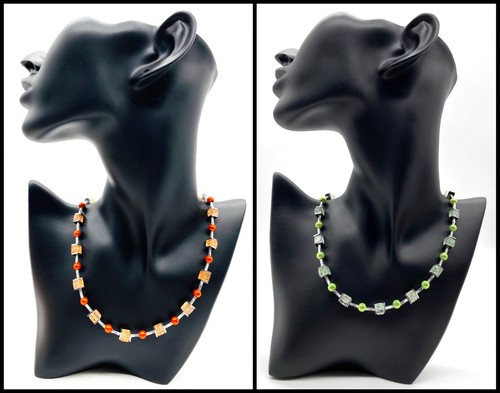 Halskette handmade glasperlen - halskette,