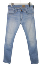 Wrangler Bryson Jeans Herren W30/L34 Whiskers Licht Slim Fit Denim Blau