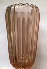 Vintage Rose Vase 50er Glas