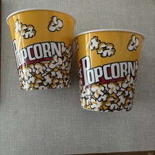 2x Großer Popcorneimer Popcorn-Eimer, genießen Sie Popcorn wie im Kino, 21,5 cm