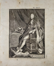 Portrait of Louis XIV, 18 cent. Copper Engraving, Alain  Mallet, Frankfurt 1719