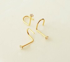 925 Silber Nasenpiercing Nasenstecker Nasenring Stecker Piercing Gold Ring Echt