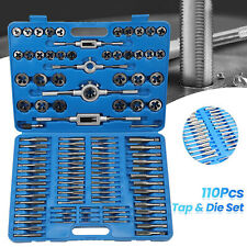 110-tlg Satz Gewindeschneider metrisch M2-M18 Gewindebohrer Außenge/Innengewinde