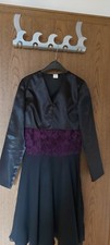 Kleid mit Bolero für Mädchen * 164* Junior B. * Schwarz mit Lila Röschen