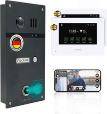 MATHFEL 4 Draht Fingerprint Türsprechanlage 170 Grad HD Auflösung, WLAN