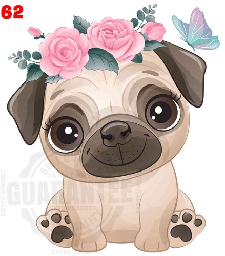 Bügelbild hund kranz 13x18 - kranz,