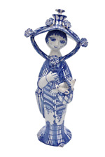 FABELHAFTE Björn Wiinblad Keramik Frauen Dänemark Figur signiert Herbst '78 blau