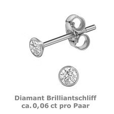 Ohrstecker Diamant 585 Weißgold 2,3 mm Single/Einzel NEU Kelchstecker 14 Karat
