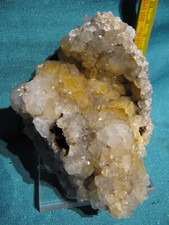 Mineralien Citrin Druse Quarz gelb Eisenoxid FeO Hohenlimburg Sauerland 12x9x7cm