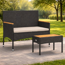 Sitzer gartenbank polyrattan - 2,