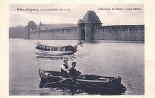 AK Möhnetalsperre - Ruderboot und Motorboot - Kr. Soest Arnsberg Hotel ca. 1910
